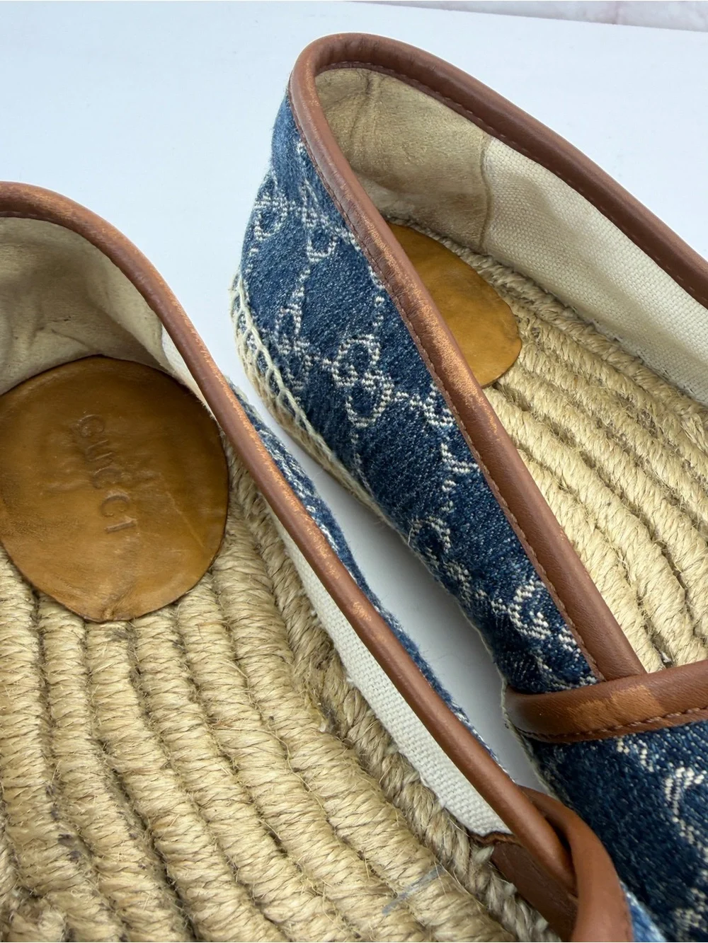 Gucci Blue Denim Espadrille Flats 6.5
